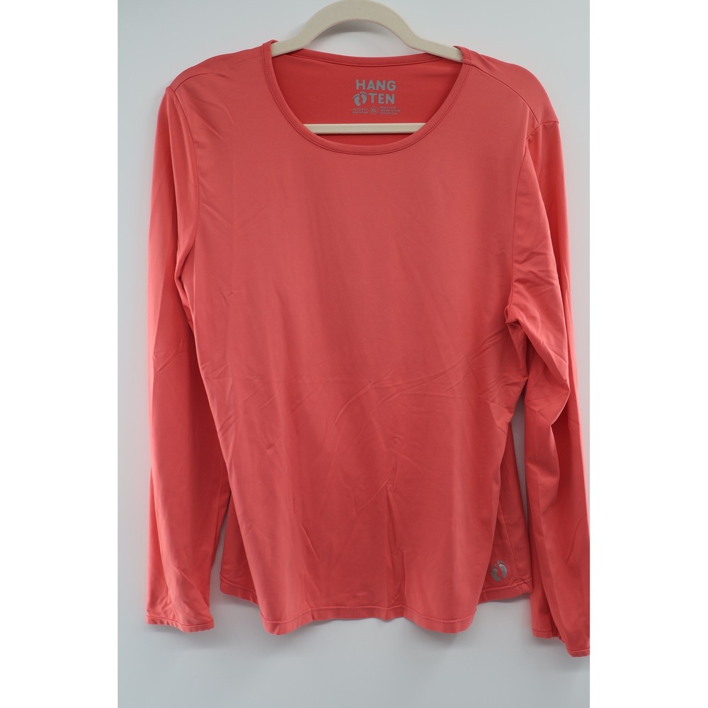 Hang Ten UPF 50 Long Sleeve Rash Guard XL Coral Swim Sun Shirt